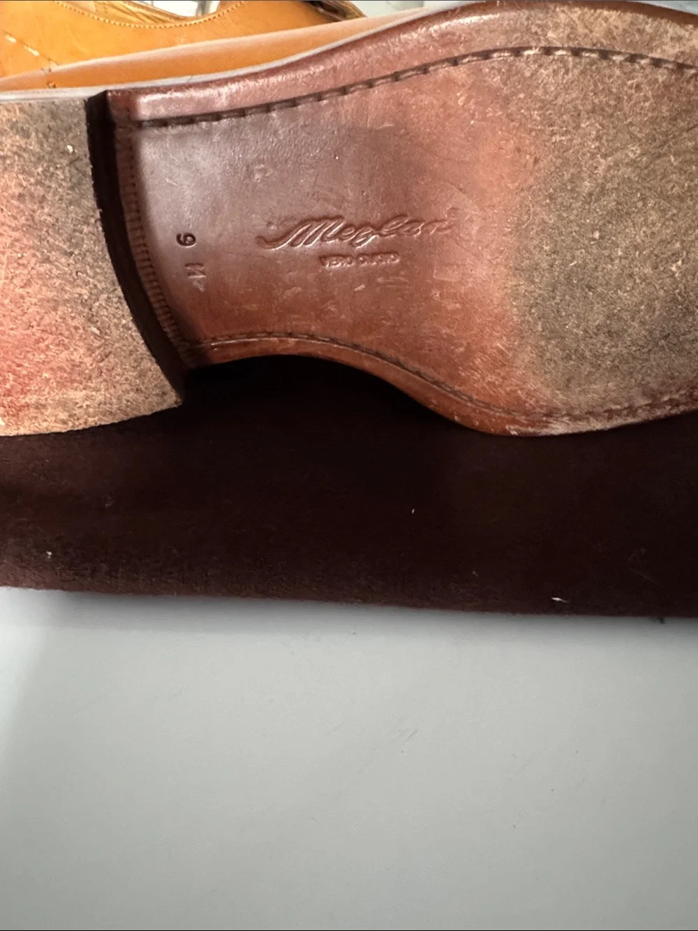 Mezlan Caramel Brown Leather Derby Shoes
